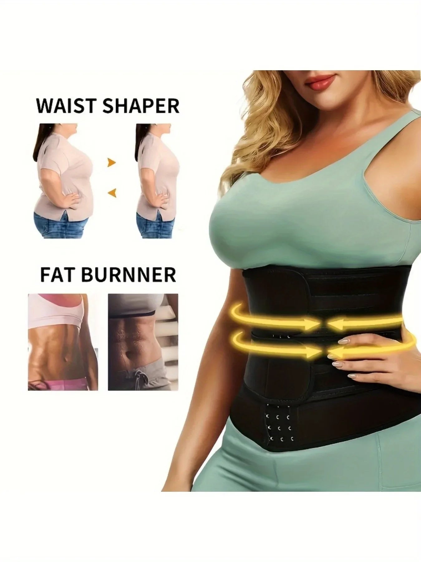 Neoprene Waist Trimmer Belt - Women's Body Shaper with Sauna Sweat Technology, Tummy Control Benefits Sleek Shapewear