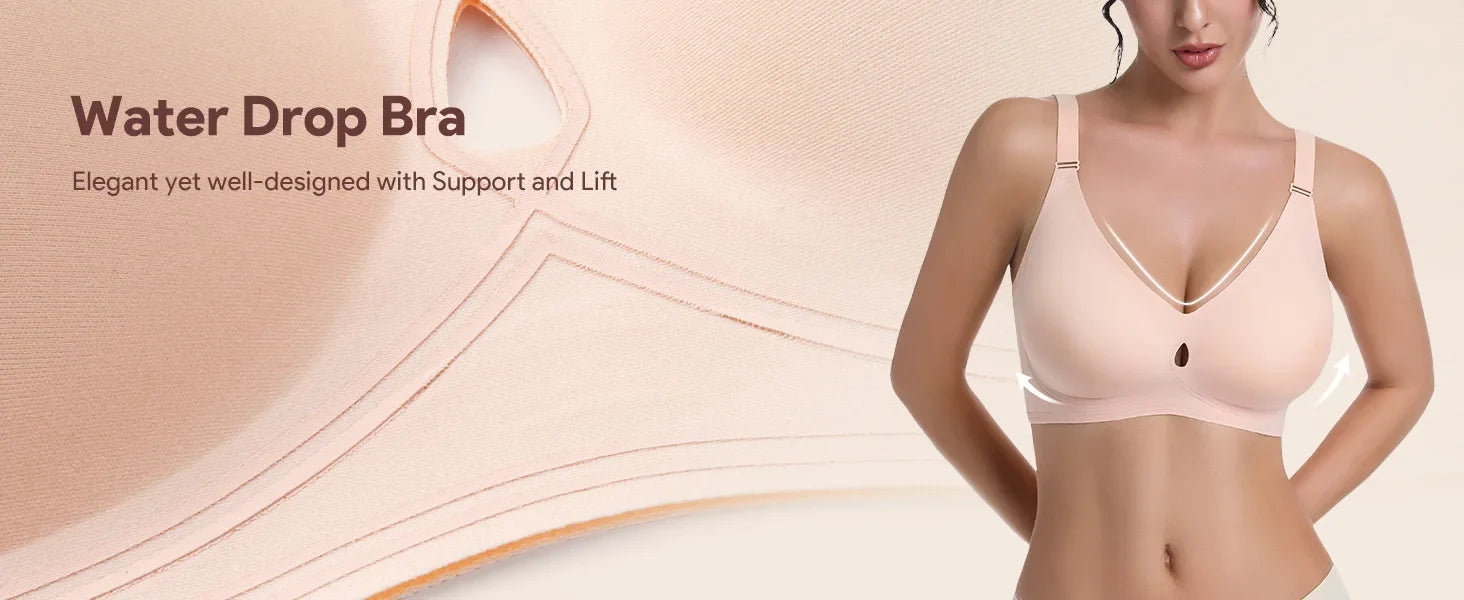 Women's Jelly Bra No Steel Ring Seamless Gathered Support 3 Pack Nylon Fabric Adjustable Shoulder Strap Invisible Cup Type