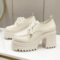 Spring Women Pumps Black Loafers Chunky 10CM High Heels High Platform British Autumn Ladies Thick Bottoms Shoes 2026 New