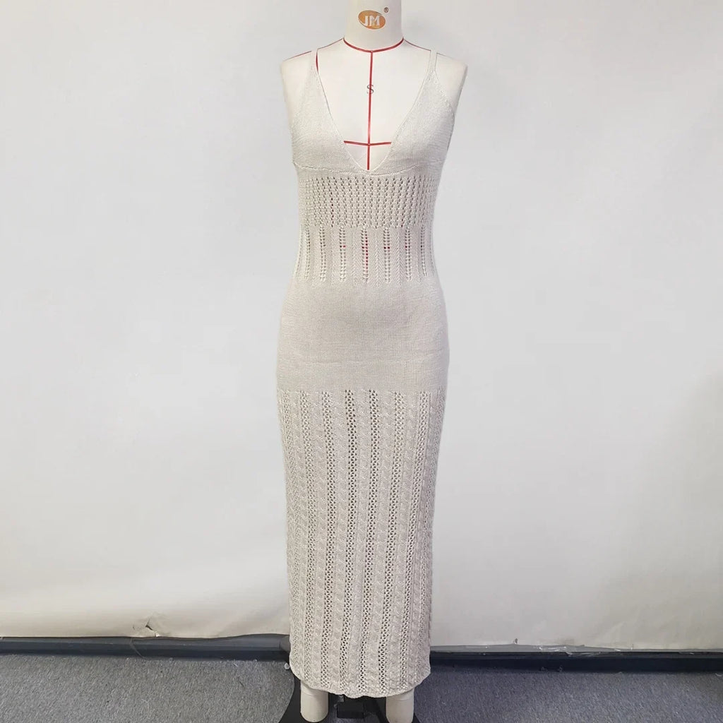 4 Colors V Neck Hollow Out Crochet Knitted Tunic Beach Cover Up Cover-ups Beach Dress Beach Wear Beachwear Female Women V5437