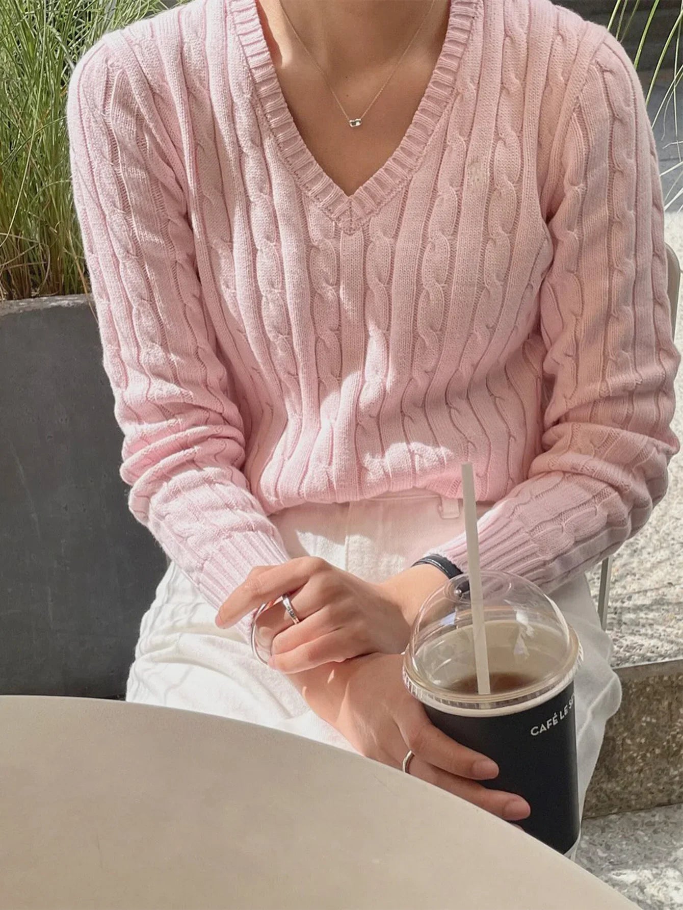 Phantasy Retro Solid Color Sweater Winter Women's V-Neck Casual Simple Loose Knit Sweater Trendy Spring Autumn Winter Sweater