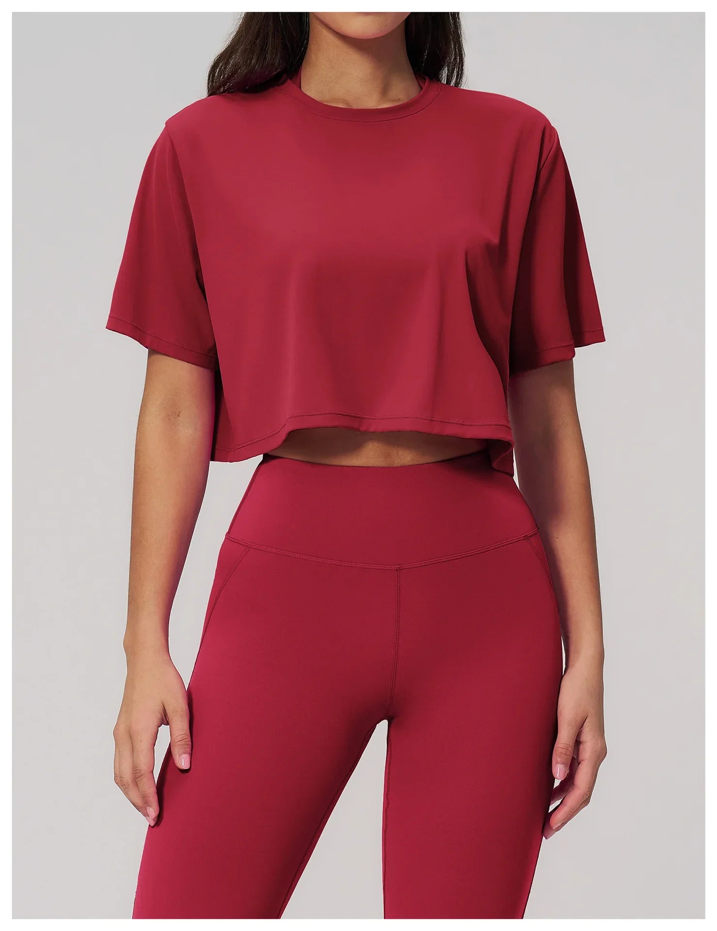 Impact Short Sleeve Yoga T Shirts Women Solid Color O Neck Loose Sports Tops Outwear Gym Running Fitness Workout Suits