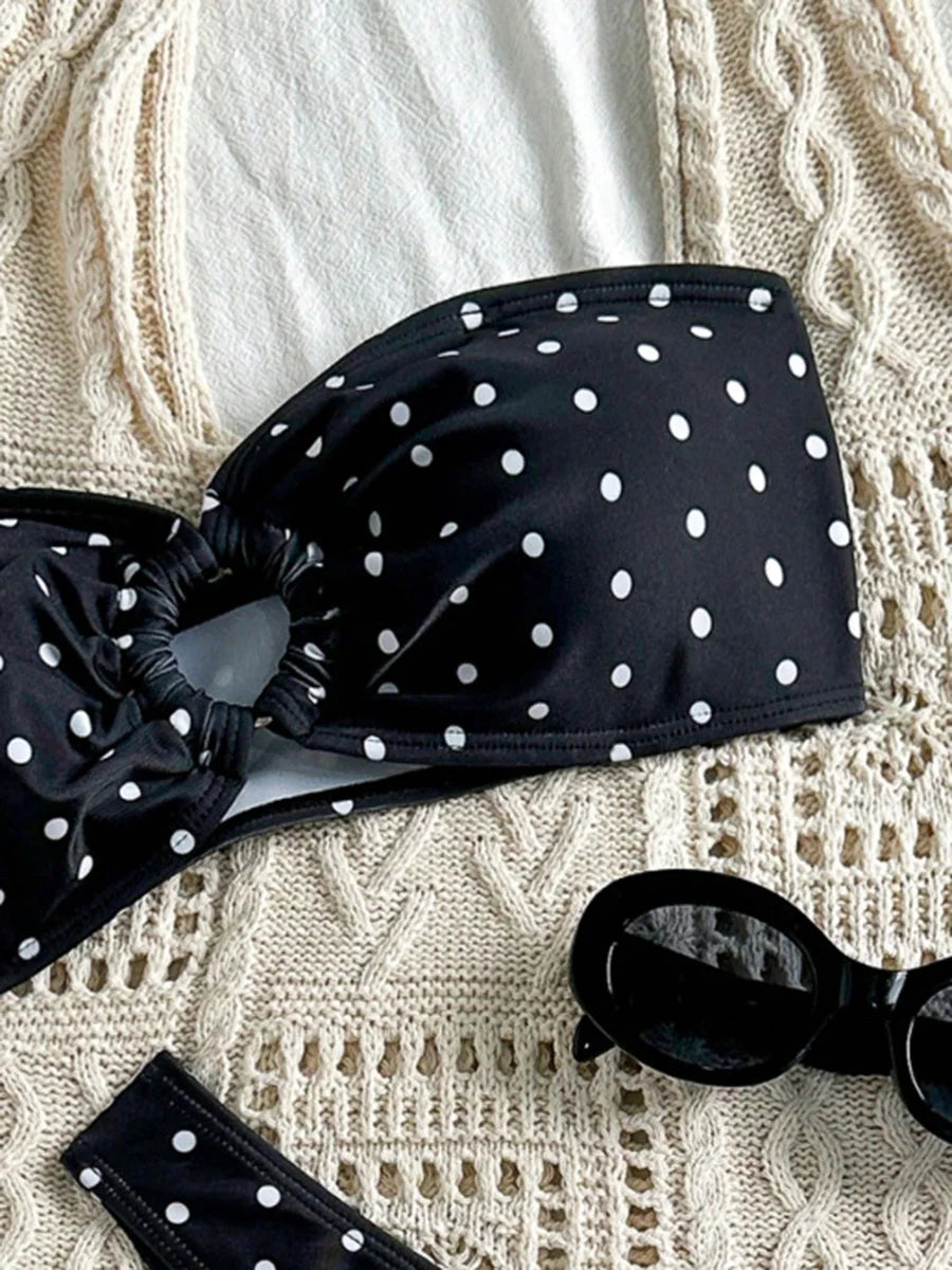 XS - L Polka Dot Bandeau Bikini Women Swimwear Female Swimsuit Two-pieces Bikini Set Brazilian Bather Bathing Suit Swim Lady