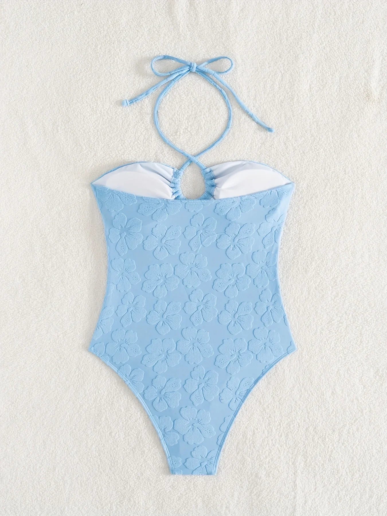 ZTVitality Solid Blue Sexy One Piece 2025 New Padded Bra Halter Swimsuit Women's Swimwear Summer Beachwear Monokini