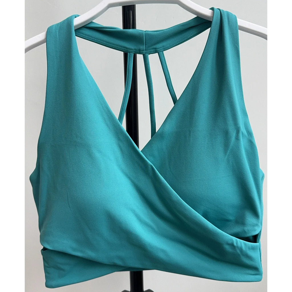 Women's Cross Back Sports Bra Shock Resistant Gathered Sexy Gym Running Bra Summer Yoga Vest Outdoor Comfortable Fitness Wear