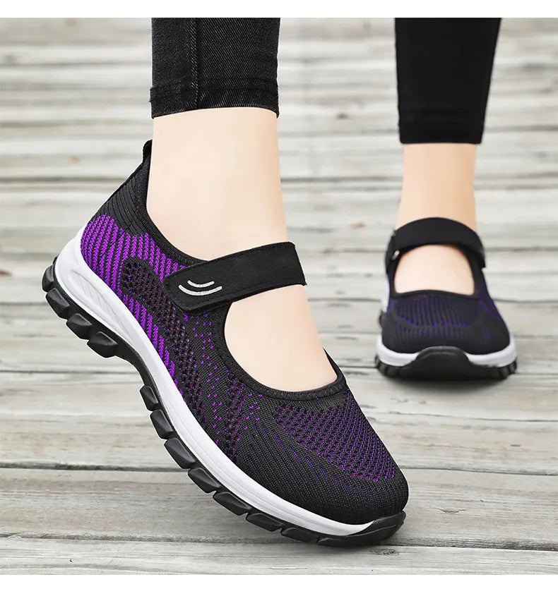 Women Shoes Breathable Vulcanized Shoes Purple Women Sneakers Fashion Breathable Mesh Casual Walking  Women Work