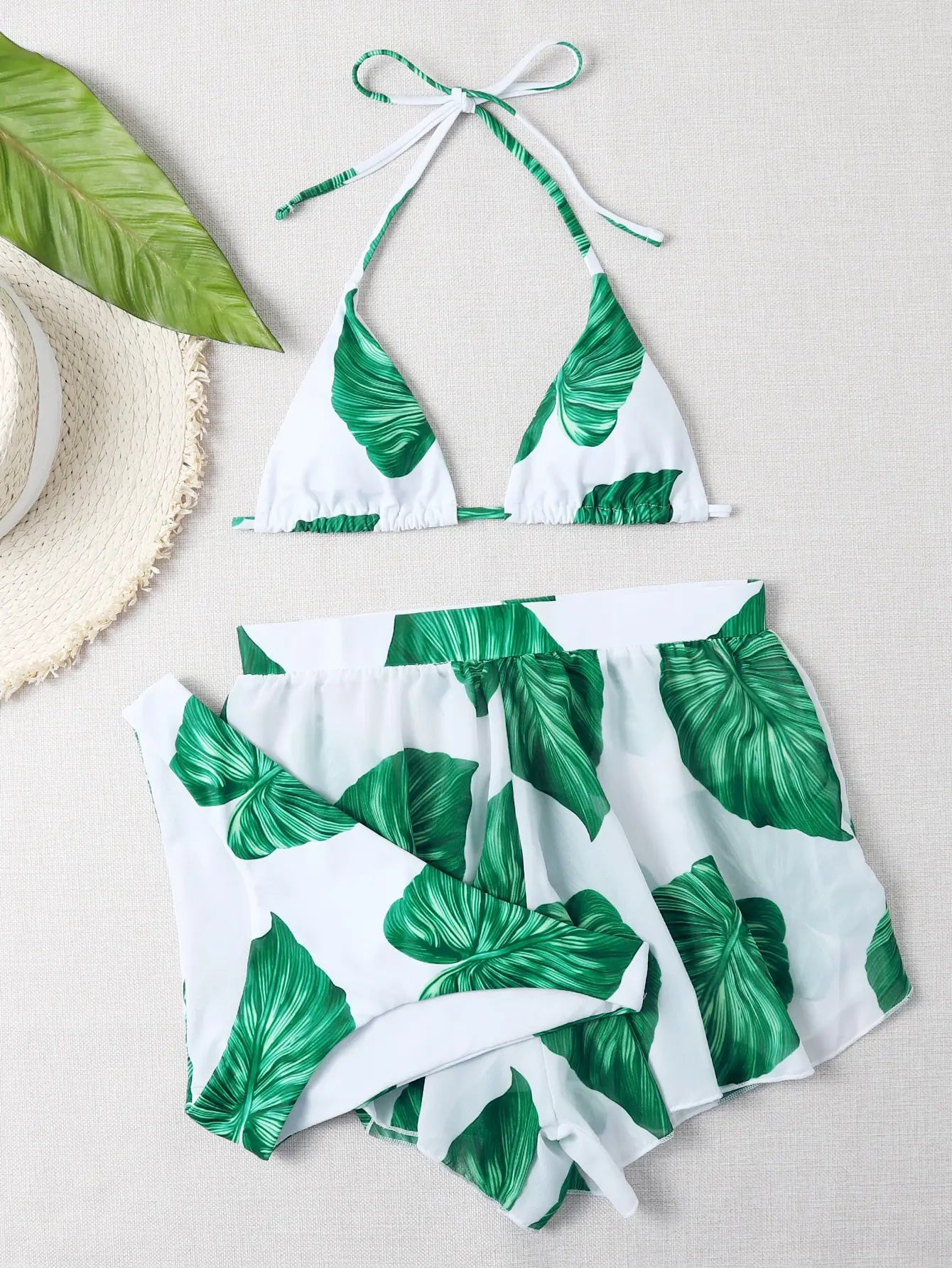 3 Pieces Tropical Bikini 2026 Women & Cover Up Shorts Swimwear Female Triangle Swimsuit Beachwear Bathing Swimming Suit Summer
