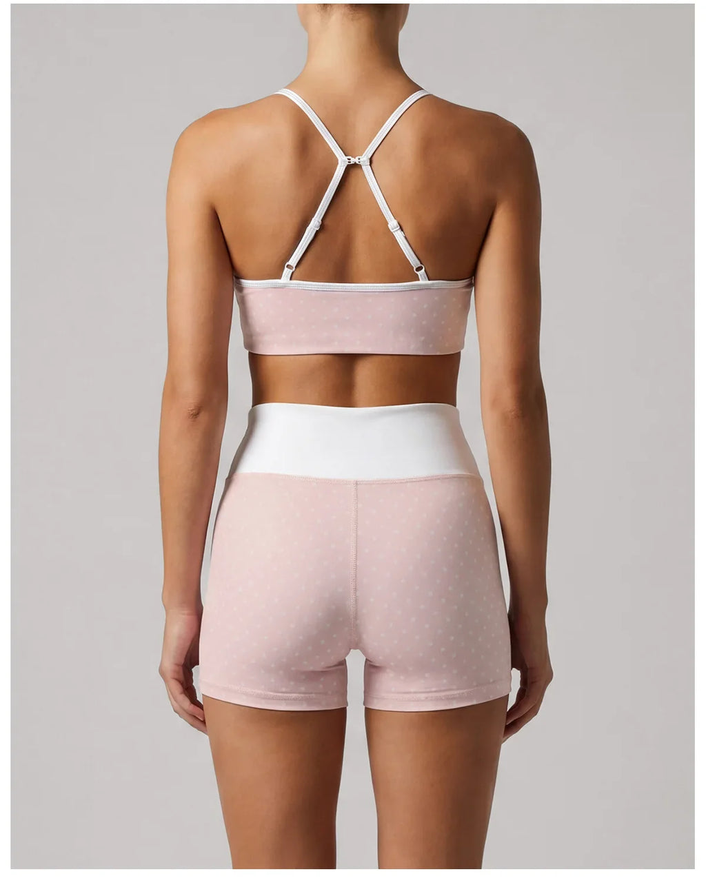 Summer Pink Wave Point Yoga Sets for Women Slim Sports Tank Top Gym Outfits Outerwear High Waist Shorts Training Fitness Suits