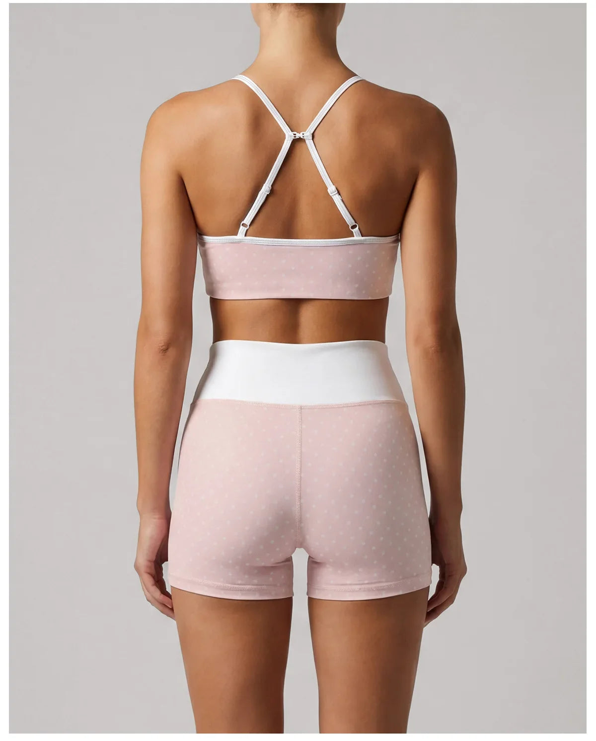 Summer Pink Wave Point Yoga Sets for Women Slim Sports Tank Top Gym Outfits Outerwear High Waist Shorts Training Fitness Suits