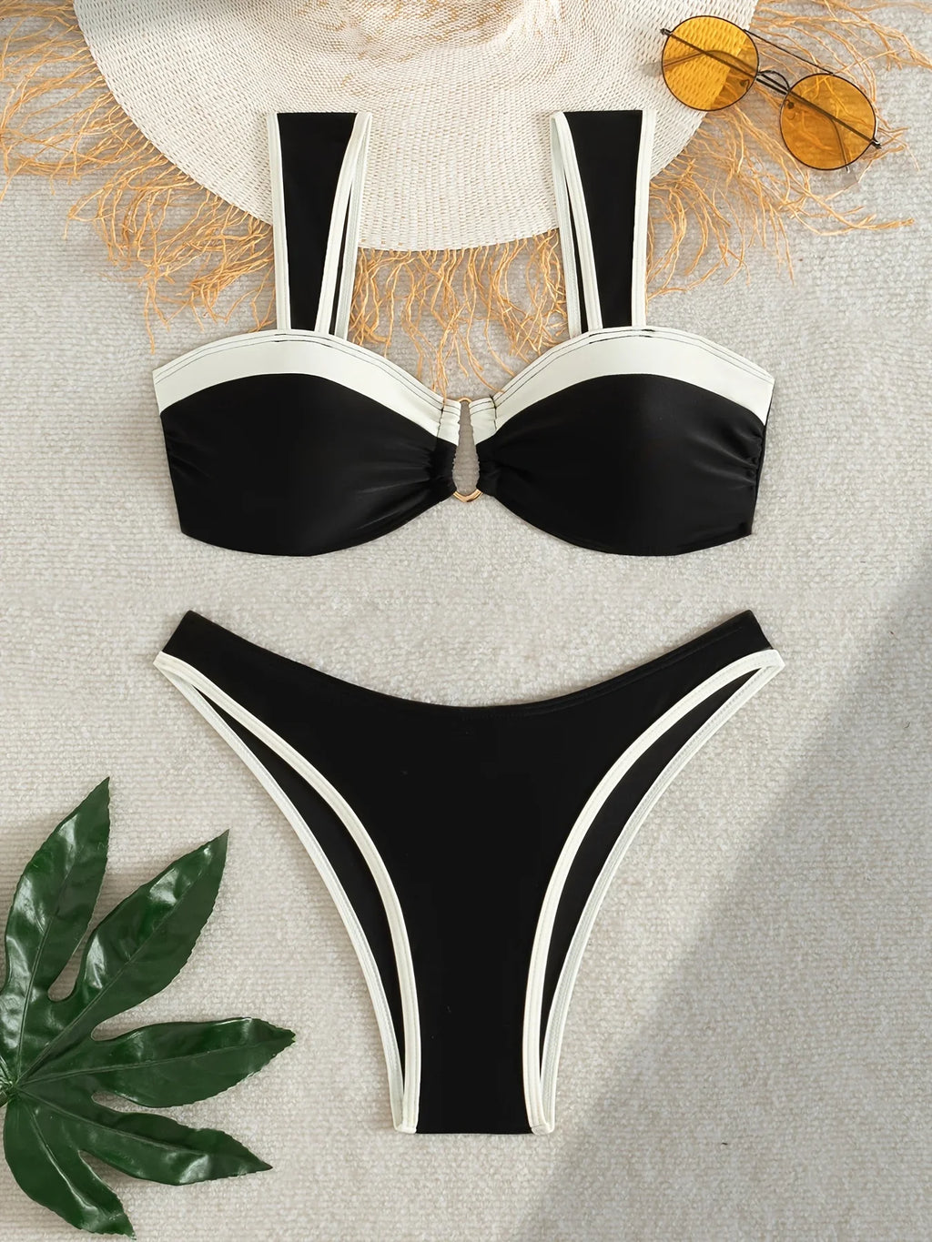 ZTVitality Sexy Patchwork Bikinis 2026 New Arrival Padded Bra Push Up Bandage Swimsuit Summer Biquini Women 2 Piece Set Outfit