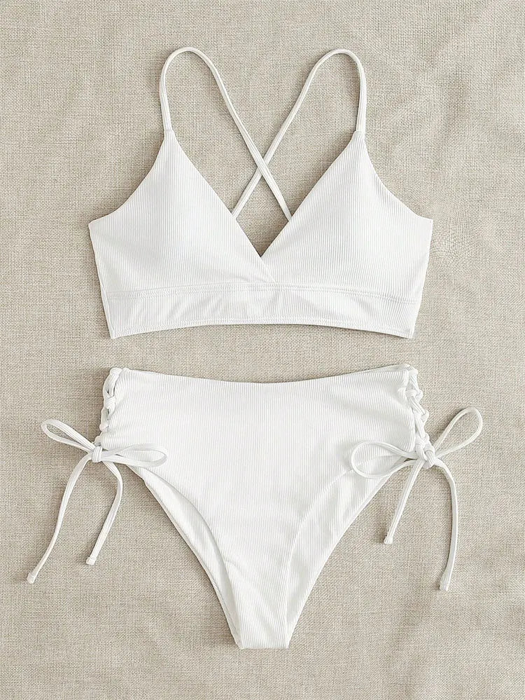 Sexy Bandage High Waist Brazilian Bikinis Sets Swimsuit Swimwear Swimming Suit for Women 2023 New Bikini Mujer Biquinis