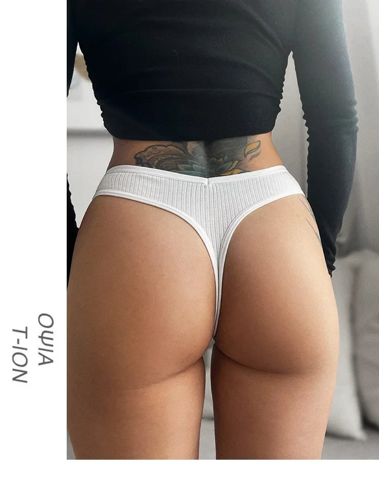 Cotton Sexy Girls Panties Simple Women Thongs Female Briefs Underwear Sports G-Strings Hot T-Back Breathable Underpants Lingerie