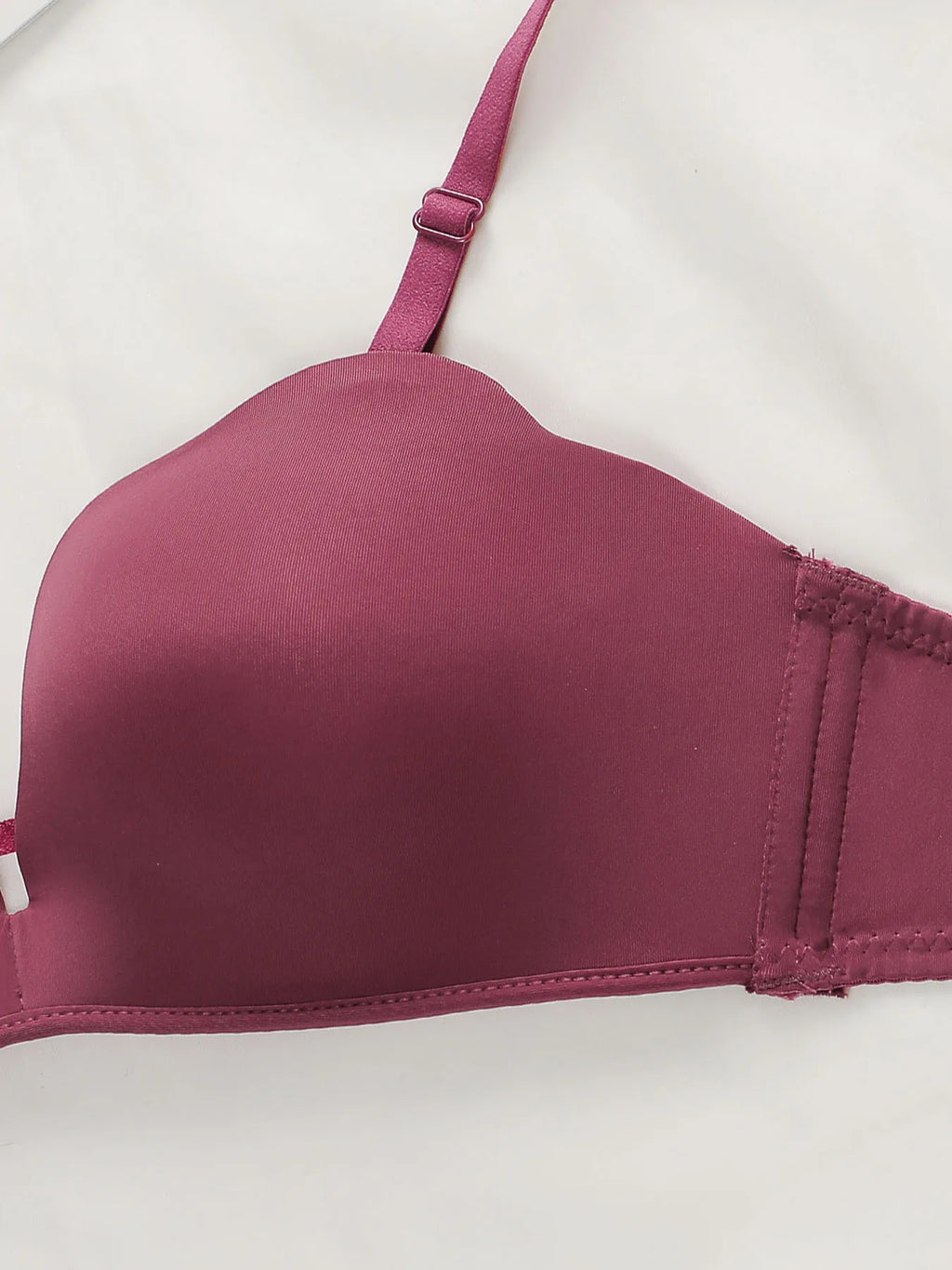 Women's sexy shell shaped bra with seamless gathering push ups and transparent shoulder straps for daily comfort underwear B2077