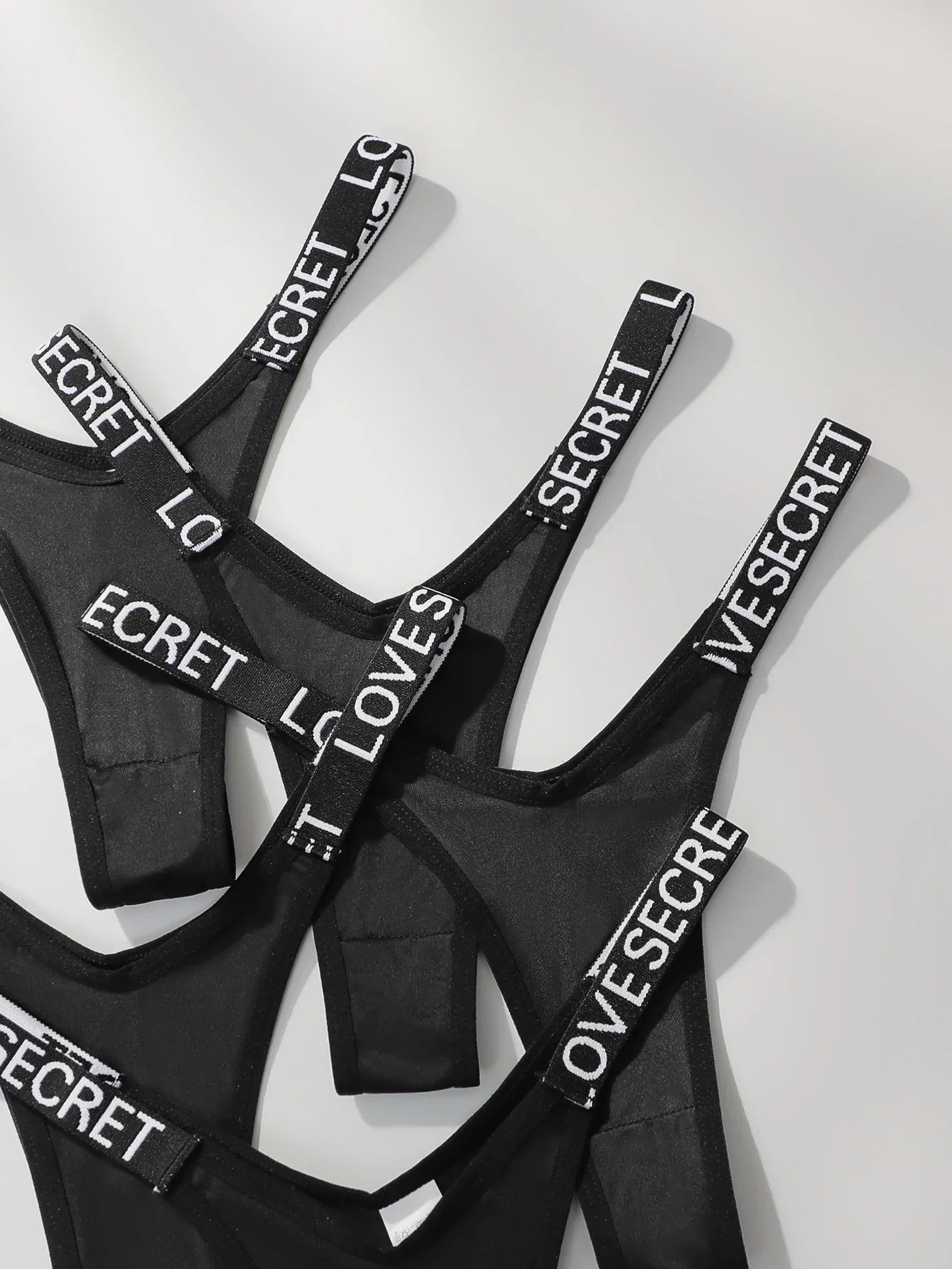 5 PCS Women's sexy thong with low waist smooth letter belt underwear casual comfortable and fun underwear C977