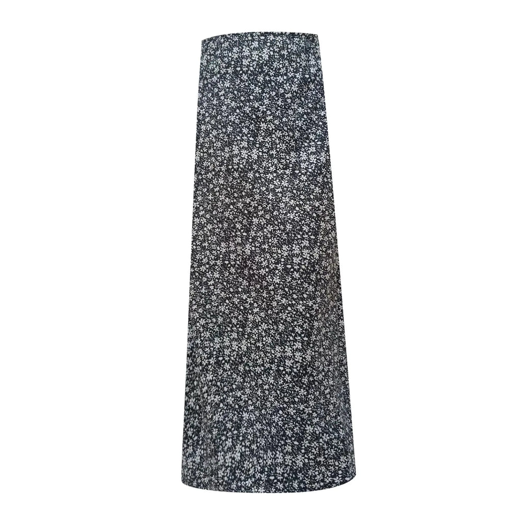 Harajuku Floral Print Long Skirt Vintage High Rise Straight Midi Skirts For Women Summer Skinny Bohemian Split Beach Skirts Y2k