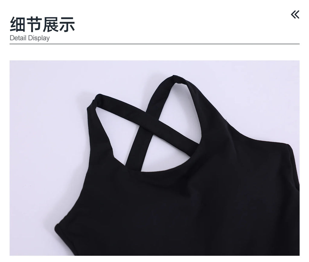 Women's Color Blocked Tennis Dresses Women Hollow Back Cross One Piece Sports Suits Built in Shorts with Pocket Yoga Golf Skirt