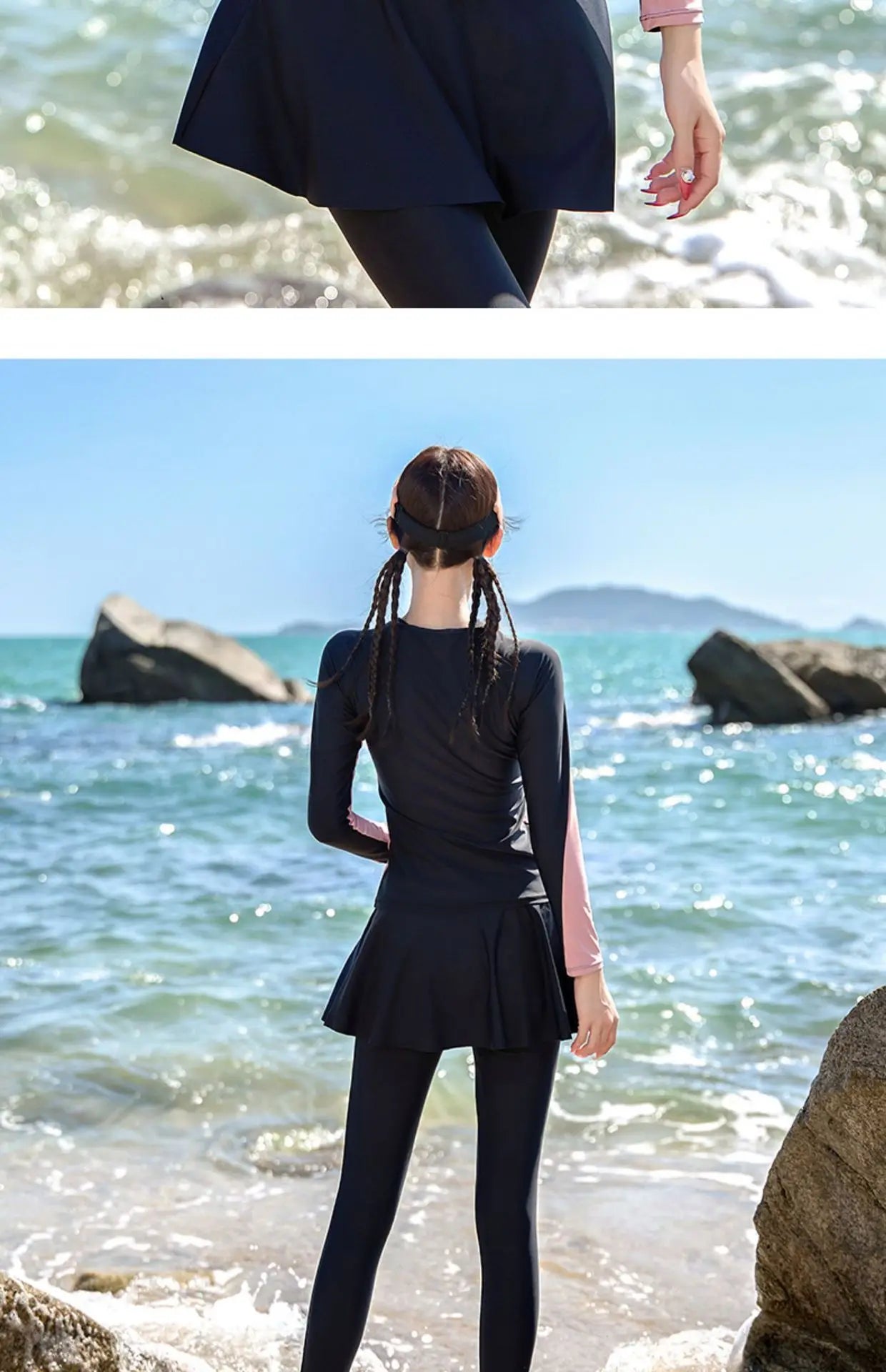 Split Swimsuit Women's Four Piece Sports Slimming Diving Beach Surfing Conservative Sun Protection Long Sleeved Swimsuit Set