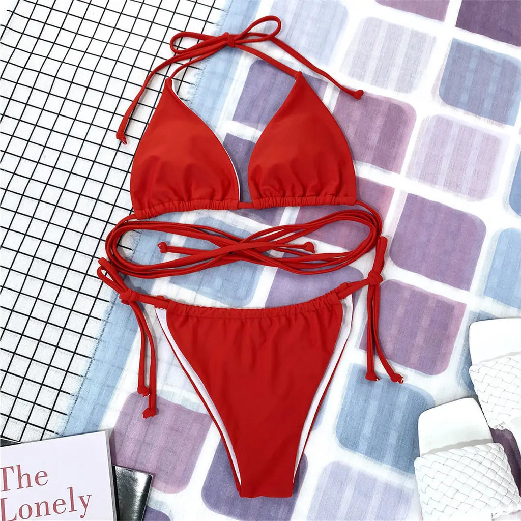 2026 New Wrap Arround Mini Bikini Female Swimwear Women Swimsuit Two-pieces Bikini Set Brazilian Bather Bathing Suit Swim V1229H