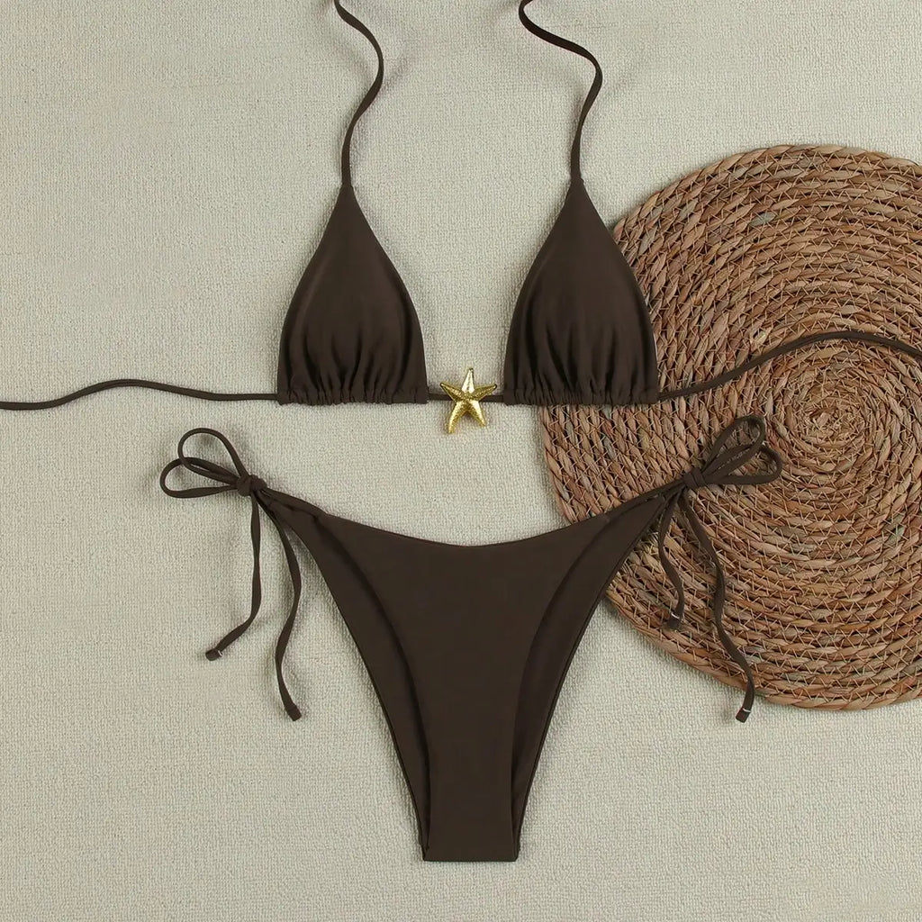 Sexy Bikinis 2025 Swimsuit For Women Starfish Swimwear Brazilian Bikini Set Biquini Female Swimming Suit Print Beachwear