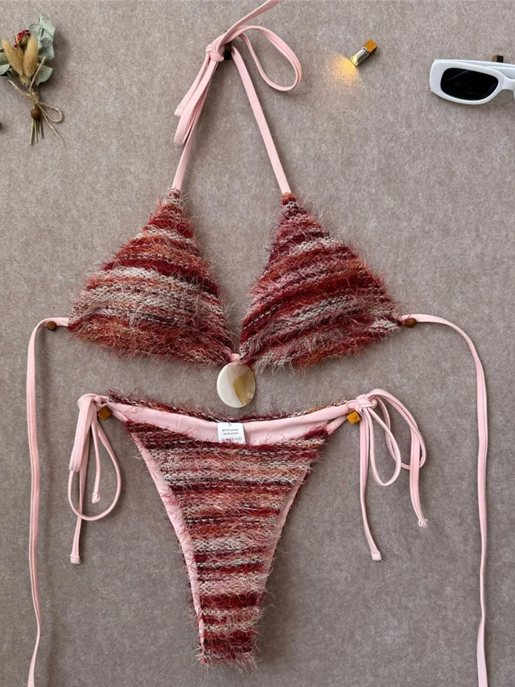 Printed Halter Bikini Women Swimwear Female Swimsuit High Leg Cut Padded Bather Bathing Suit Swim Two-pieces Bikini set K8119