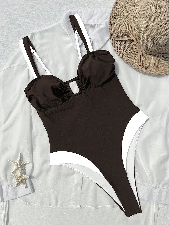 2026 Polka Dot U Neck One Piece Swimsuit Women Swimwear Female Monokini Bather High Leg Cut Bathing Suit Swim Beachwear Bodysuit
