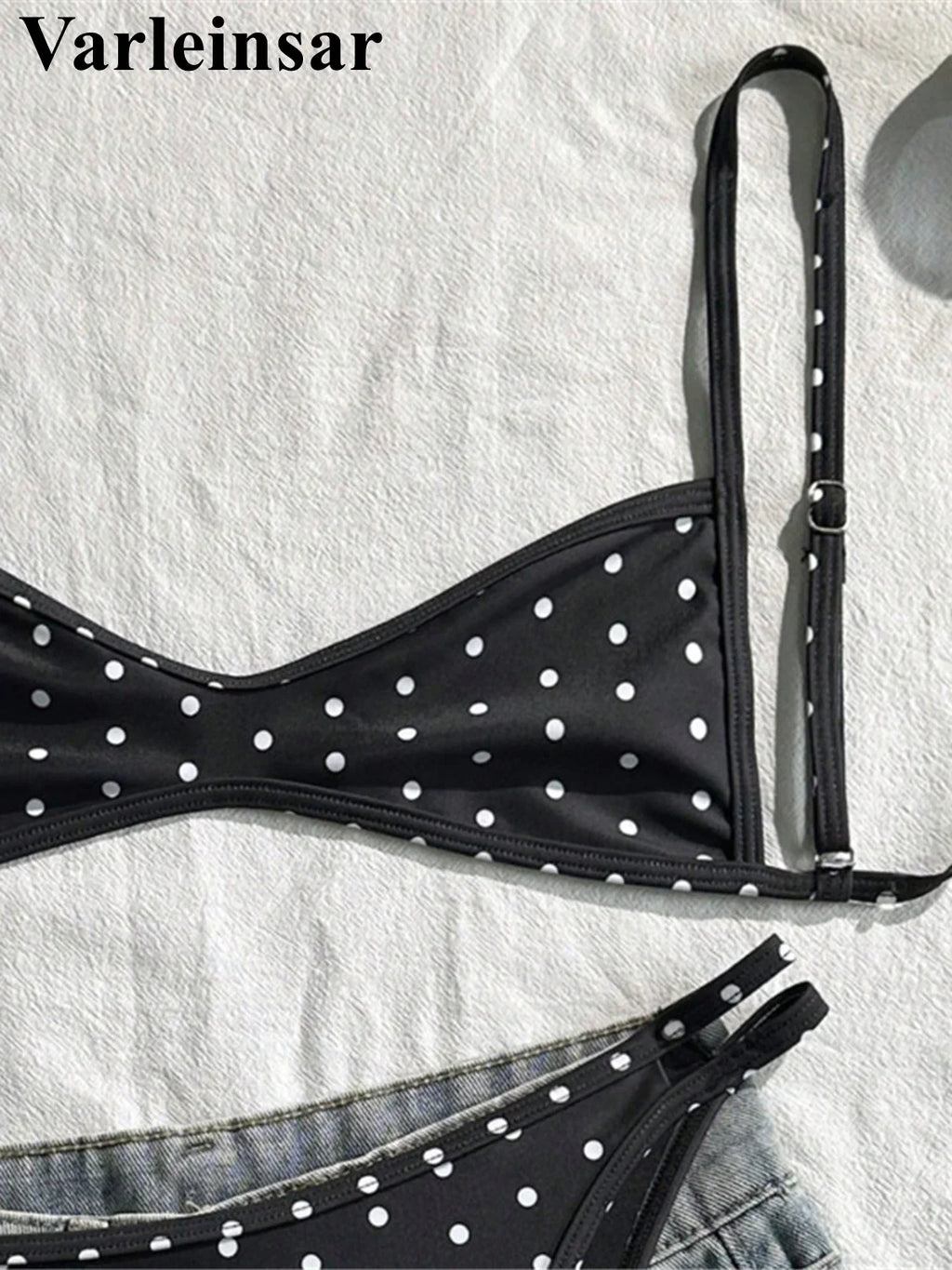S - XL Polka Dot V Neck Bikini Women Swimwear Female Swimsuit Two-pieces Bikini set High Leg Cut Bather Bathing Suit Swim V8147