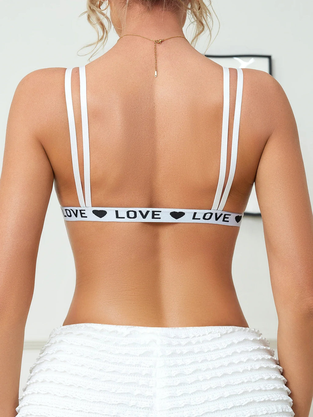 Everyday LOVE alphabet print Wireless Women's bra Fashionable Double shoulder straps Comfortable & unlined push up bra