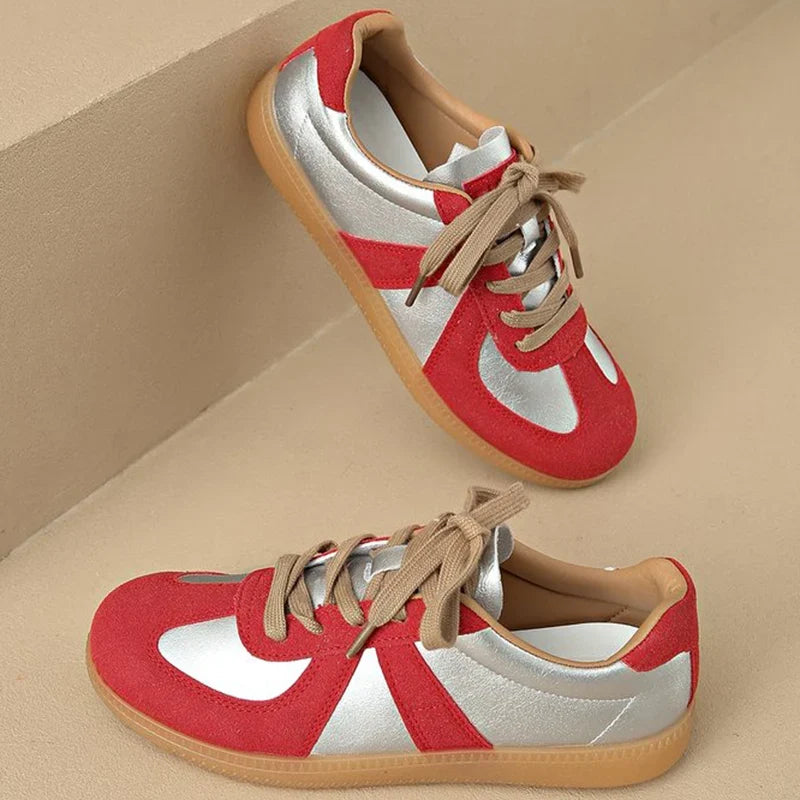 Casual Mixed Color Sneakers for Women Spring Autumn 2025 All-Match Lace Up Flats Woman Non-Slip Plus Size 35- 44 Shoes Female