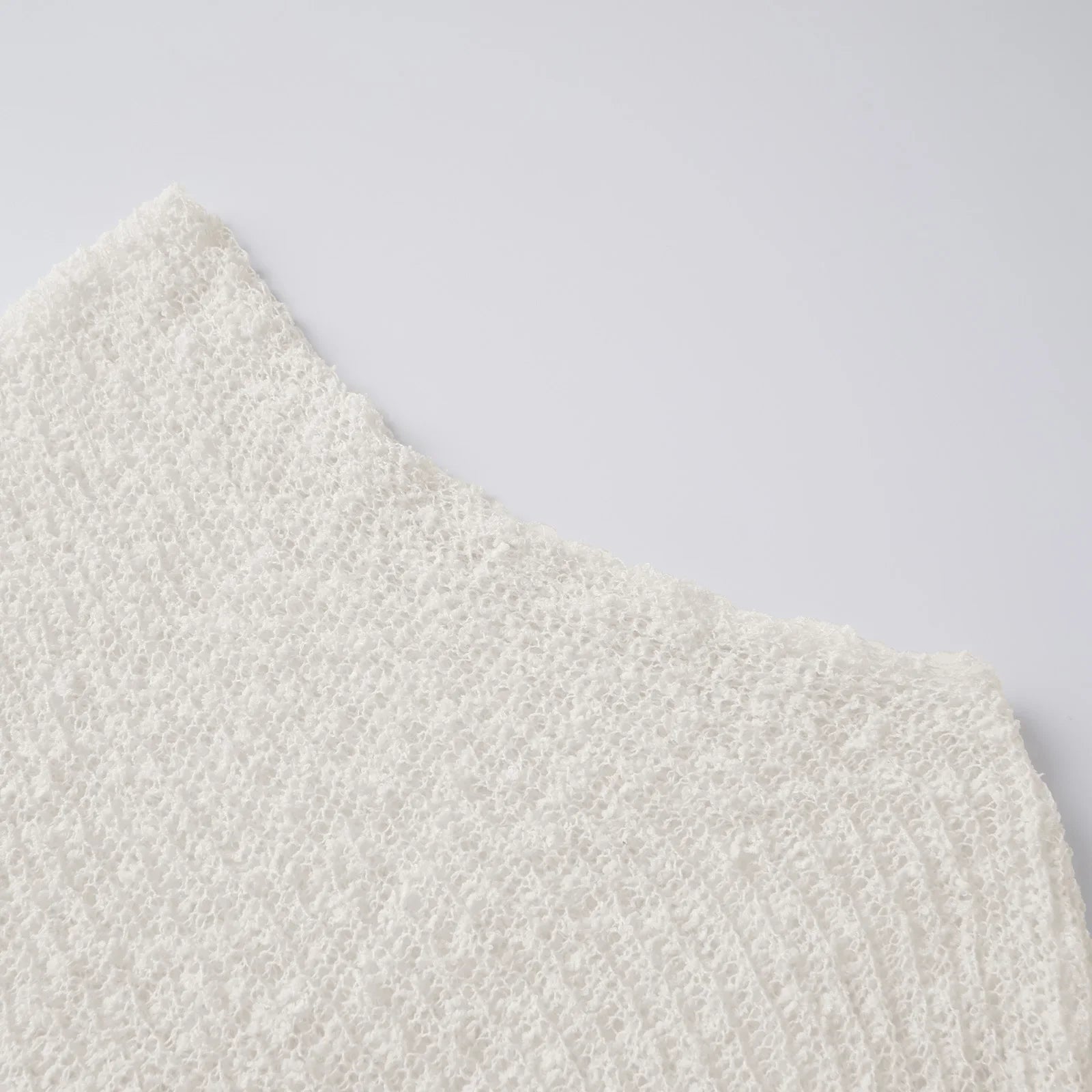 Women Loose See Through Boat Neck Off Shoulder Asymmetrical Crop Coverup Tops Spring Summer Holiday Beach Knitted Poncho
