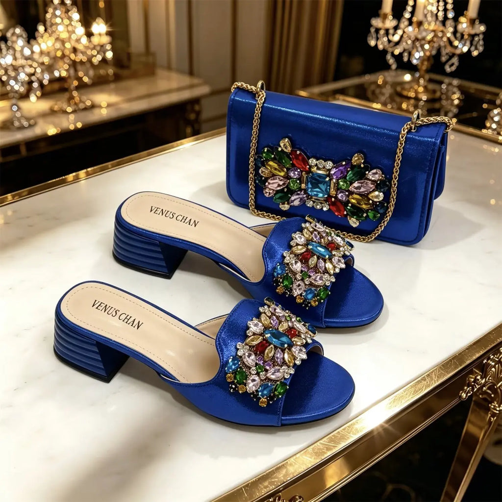 doershow High Quality African Style Ladies Shoes And Bags Set Latest silver Italian Shoes And Bag Set For Party HWS1-15