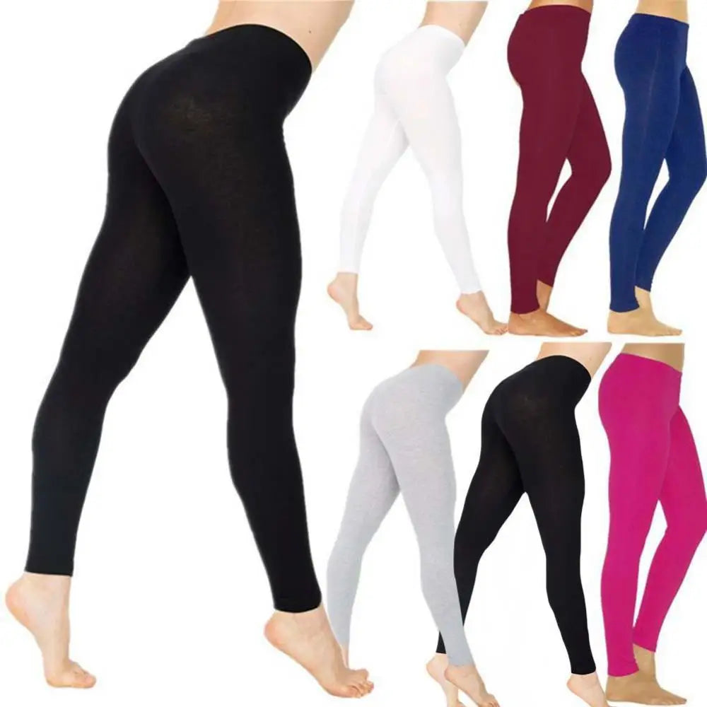 Women Workout Leggings Sexy Butt Lifting Leggings Solid Color Stretchy High Waist Slim Tights Leggings Pencil Pants Trousers