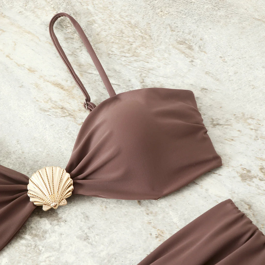 High Waist Bikini Women's Swimsuit Two-piece Bathing Suits Bandeau Woman Swimwear Trend Bikinis Sets Brazilian Beach Wear