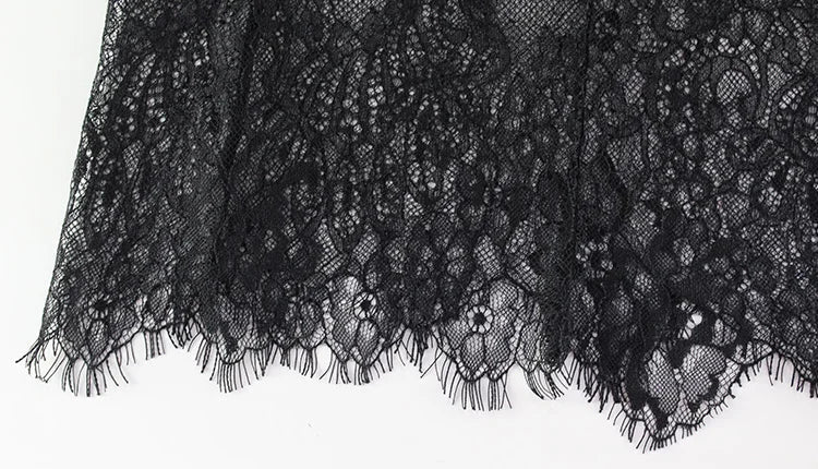 Ahagaga Sexy Club Dresses For Women Lace Solid Sheath Rehular Long Sleeves V-Neck Sheer Slim Fit Maxi Bodycon Female Vestidos