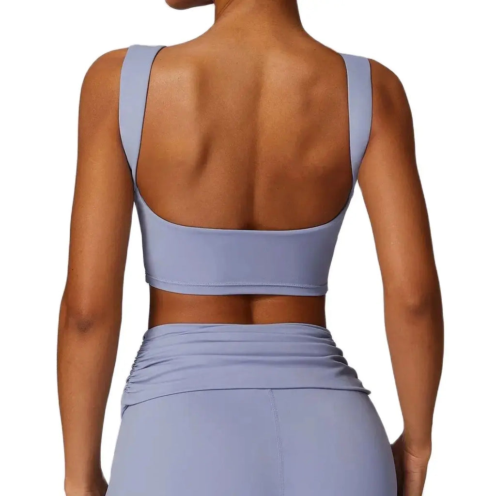 NCLAGEN Running Sports Bra Women High Support Open Back Yoga Breathable Slim Fit Fitness Pilates Tank Top With Removable Pads
