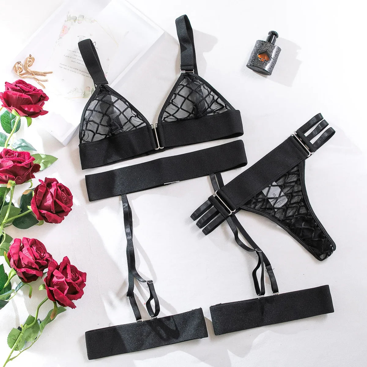 Sexy Erotic Lingerie Women Bra And Panty Garters Set Seamless Bra Kit Sexy Lingerie Outfit Bilizna Intimate