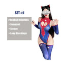 Strapless Open Crotch Jumpsuit Spider Women Print Leotard Love Heart Hollow Design Sexy Lingerie Bodysuit Cosplay Costume