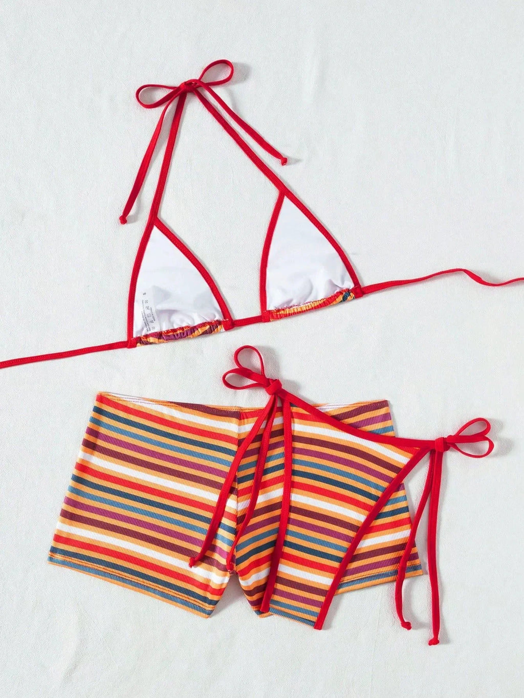 DEKA New Rainbow Striped Bikini Set Women Triangle Swimsuit Micro Swimwear Print Bathing Suit Brazilian Biquini Beach Wear