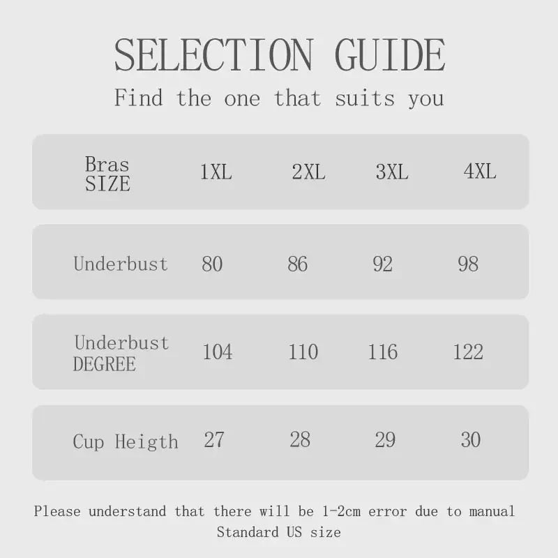 1pcs Fashion Style Plus Size 1XL-4XL Sexy Women's Bras Camisole No Pad Wire-Free Female Underwear Front Closure Sexy Lingerie