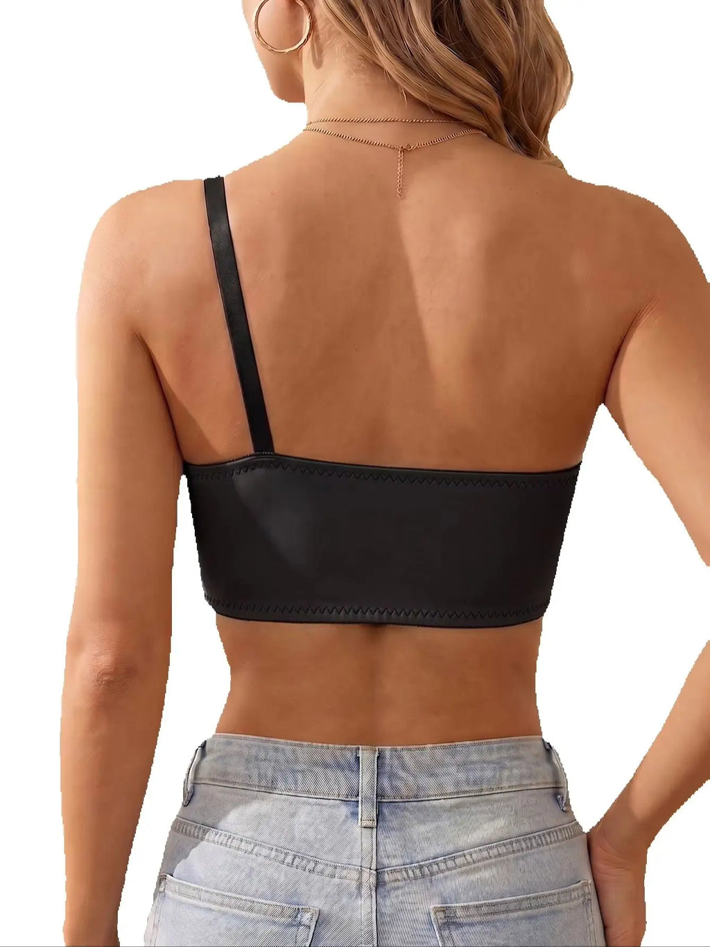 Women's One Shoulder Seamless Bra Front Closure Comfort No Lining Wireless Lingerie