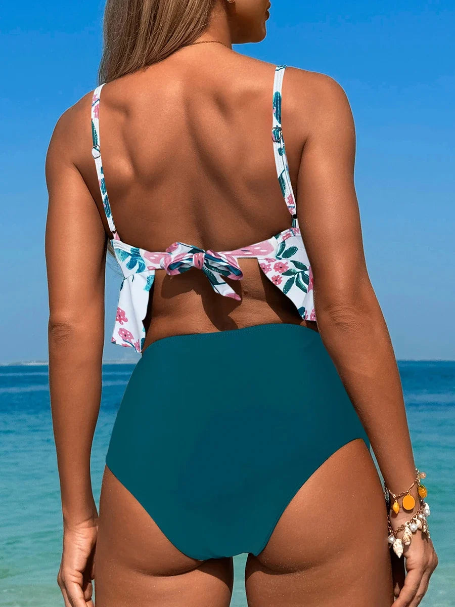 Printed Strappy Bikini 2026 High Waist Swimsuit Women Sexy Swimwear Female Bathers Swimming Bathing Swimming Swim Suit Beachwear