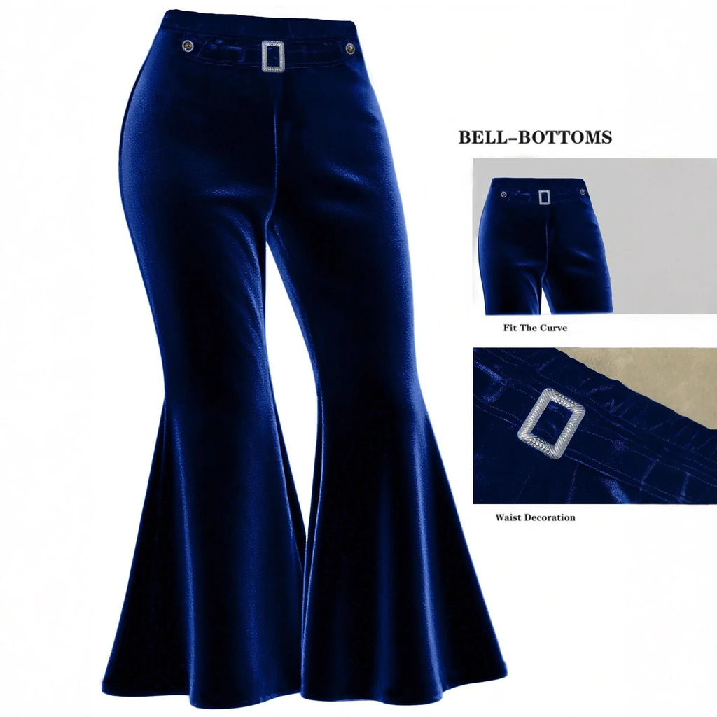 spring and autumn versatile wide-leg pants with metal decoration large size gold velvet wide-leg pants casual pants