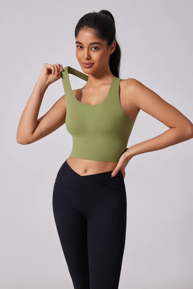 DIAS FIT JOY Wide shoulder strap cross sports vest comfortable shockproof yoga bra fixed chest pad beautiful back fitness Gym