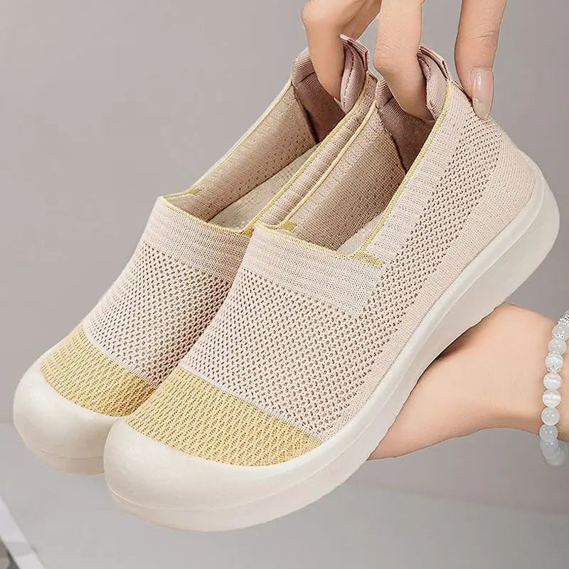 Women's shoes Women's Retro Dual-tone Slip-on Shoes Breathable Soft Sole for Comfort Summer Fashion Footwear Versatile Colorways
