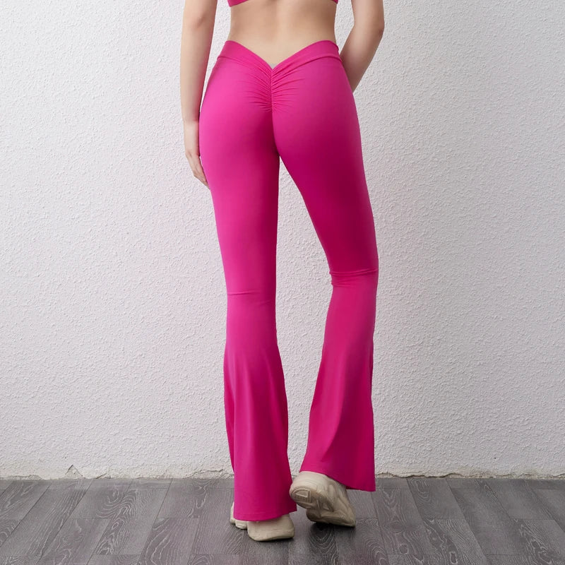 DIAS FIT JOY V-back flared pants yoga hip lifting tight pants wide leg fitness pants Gym exercise running yoga pants