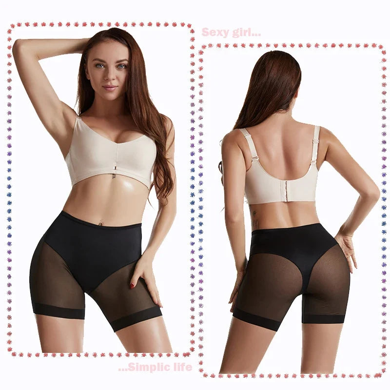 Women's Seamless Shorts Safety Pants High Waist Large Size Mesh Thin Boxer Panties Anti Friction Under Skirt Shorts Underwear