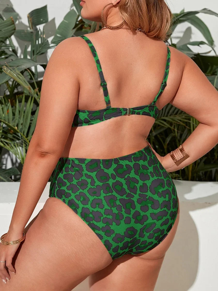 Leopard Push Up Bikini 2026 Large Plus Big Size Swimsuit Women High Waist Swimwear Female Bathers Bathing Swimming Swim Suit 4XL