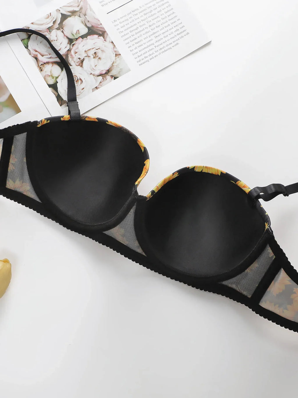 Women's Push Up Bra With Steel Rim Lingerie With Printed Pattern Sexy Lingerie Women's Daily Bra A3163