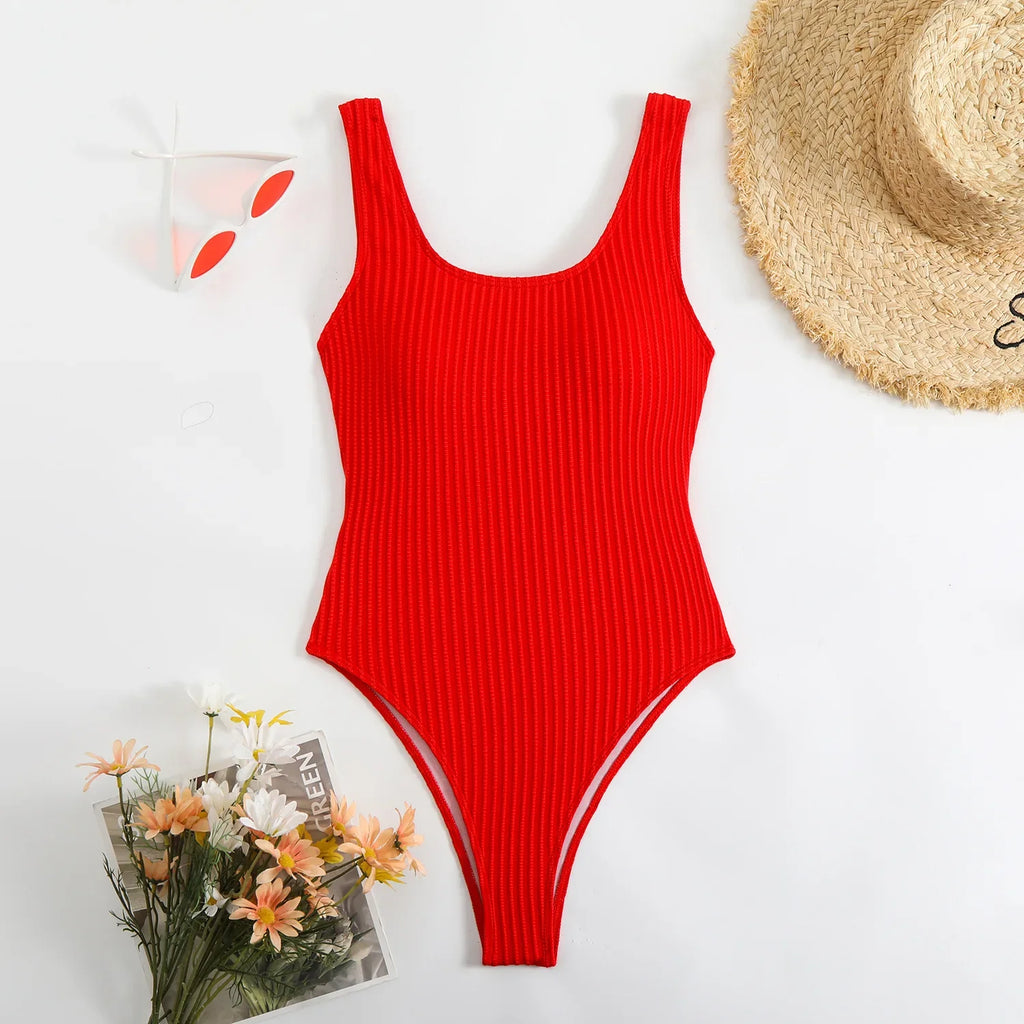 Sexy Red White Swimwear Women 2025 Hollow Out Backless Slimming Tummy Control One Piece Swimsuit Bathing Suit Holiday Monokini
