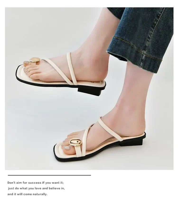 Beach Flip Flop Clip Toe Women Flats Slippers Shoes Outdoor Casual Ladies Low Heel Slides