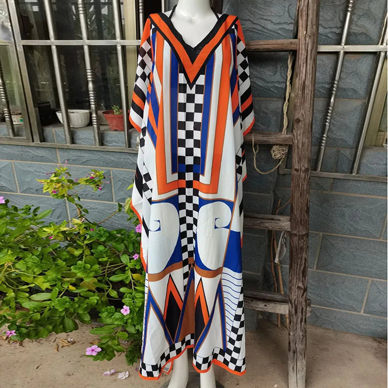 2026 Women Swimsuit Beach Cover Up dress Sleeve Kaftan Beach Tunic Long Pareos Bikinis Cover ups Summer Robe Plage Beachwear